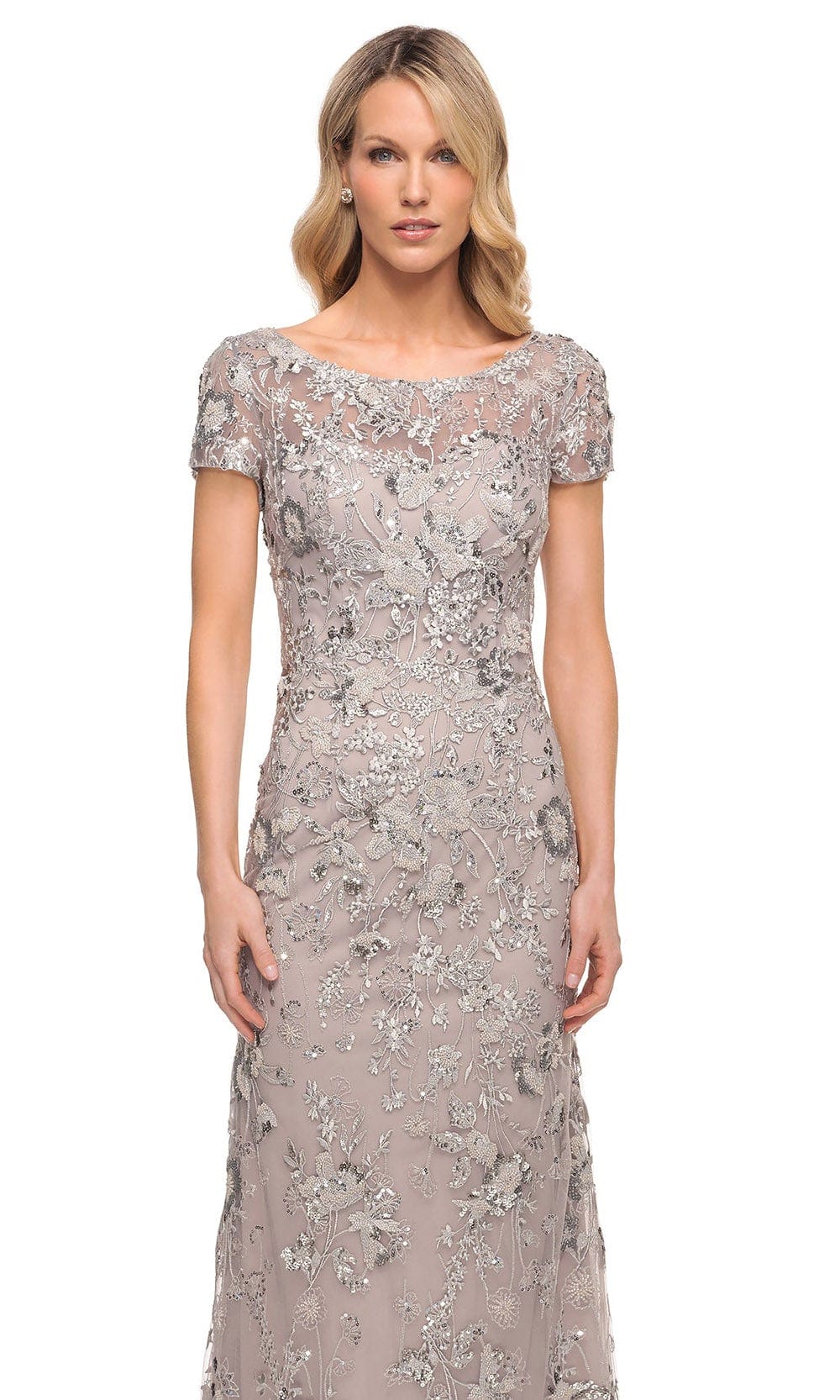 Embroidered Mother of the Groom Sheath Dress