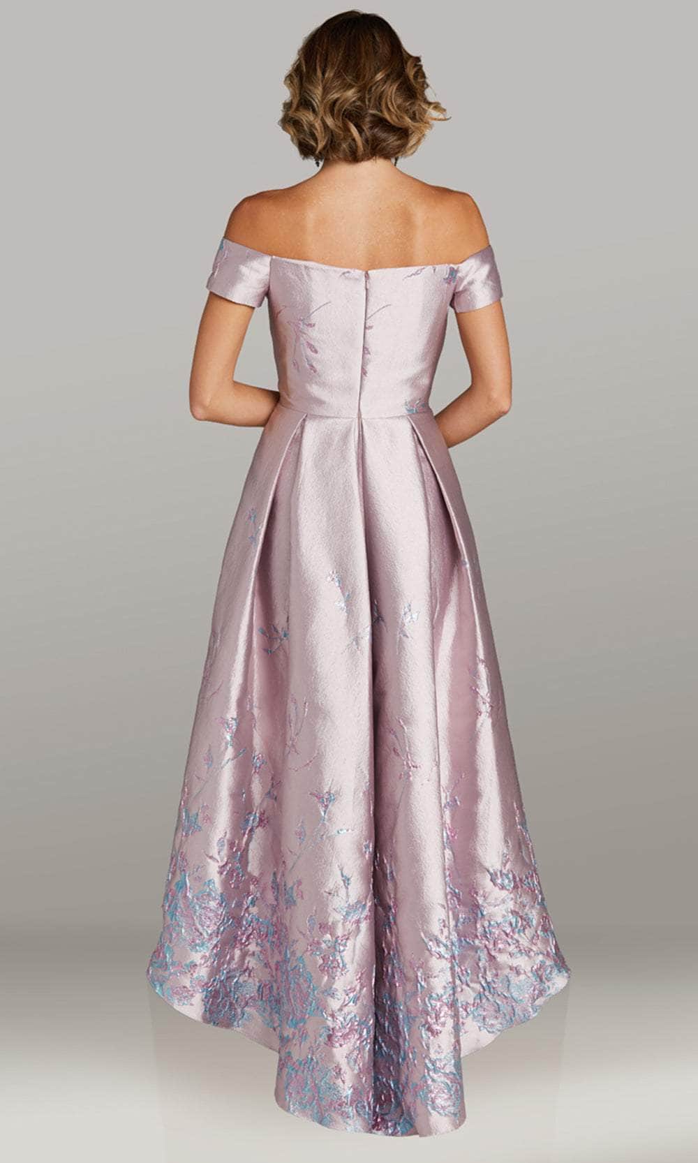 Pleated Bodice Hi-Low Evening Dress