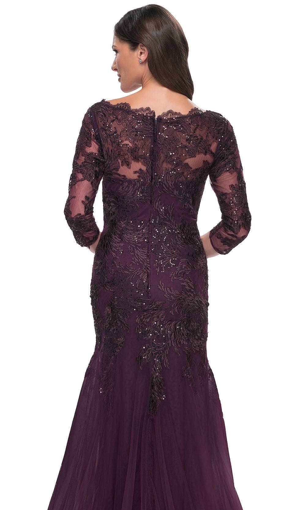 Quarter Sleeve Sequin Lace Formal Dress