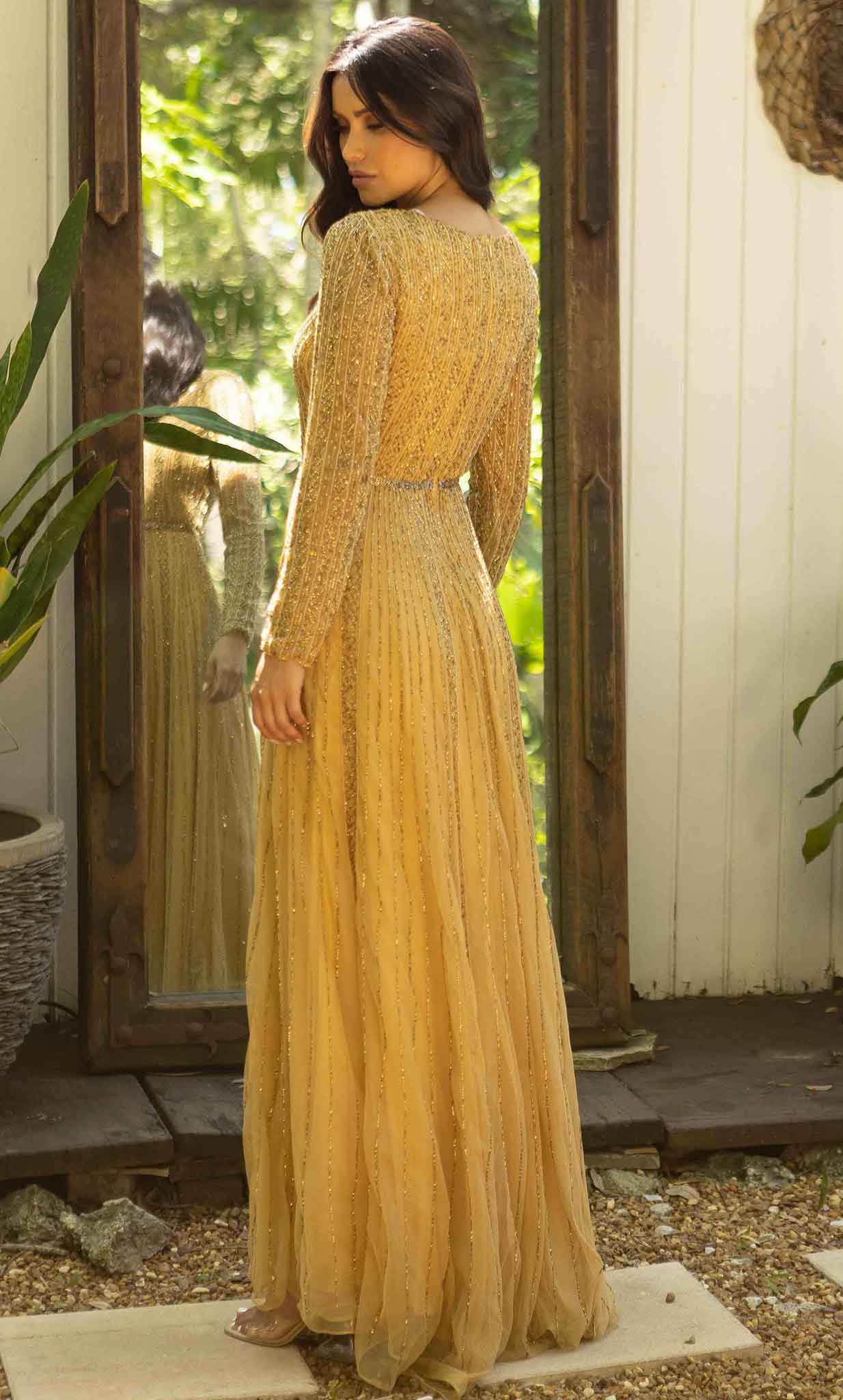 Modest Long Sleeve A-line Gown