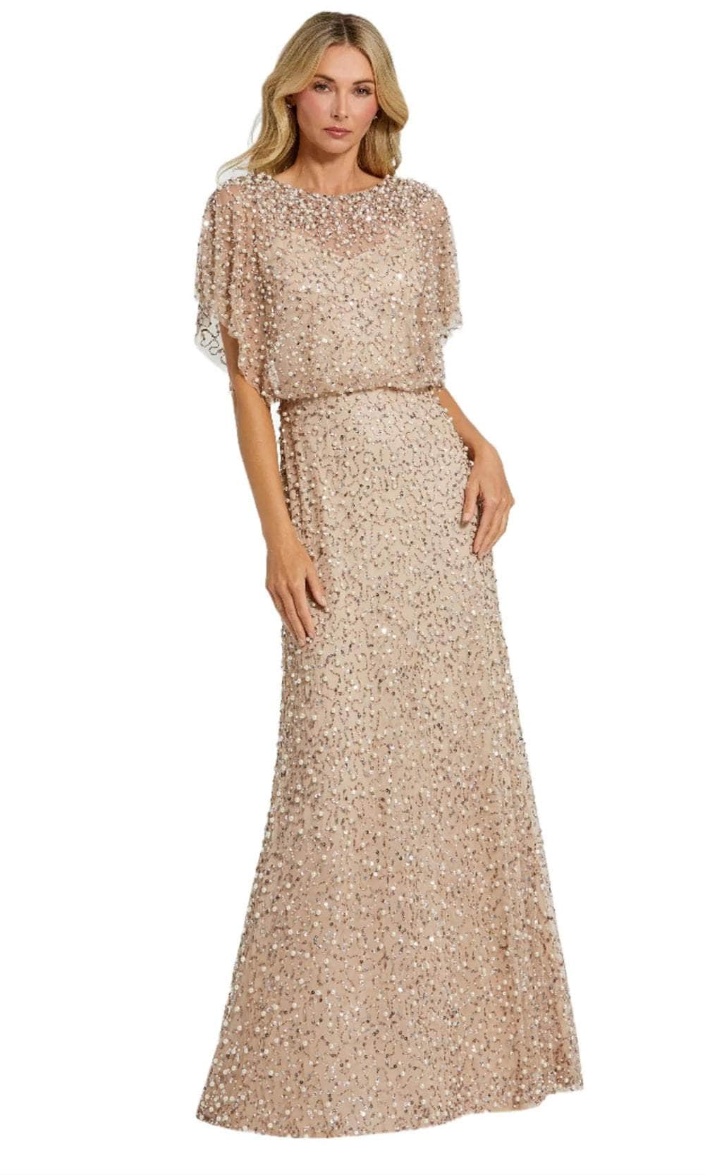 Beaded Mesh Evening Dress