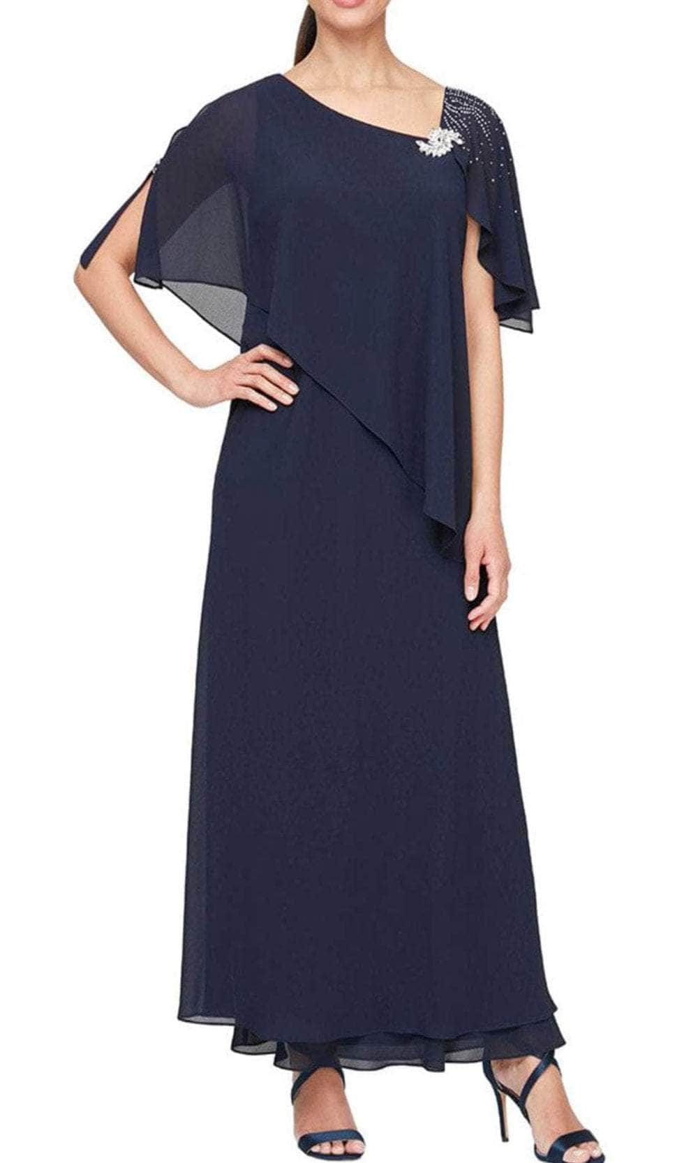 8192003 Chiffon Cape Dress