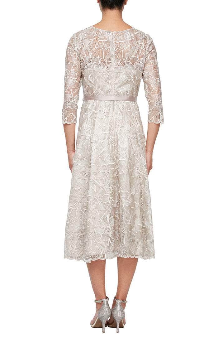 8217835 Illusion Jewel Embroidered Petite Dress