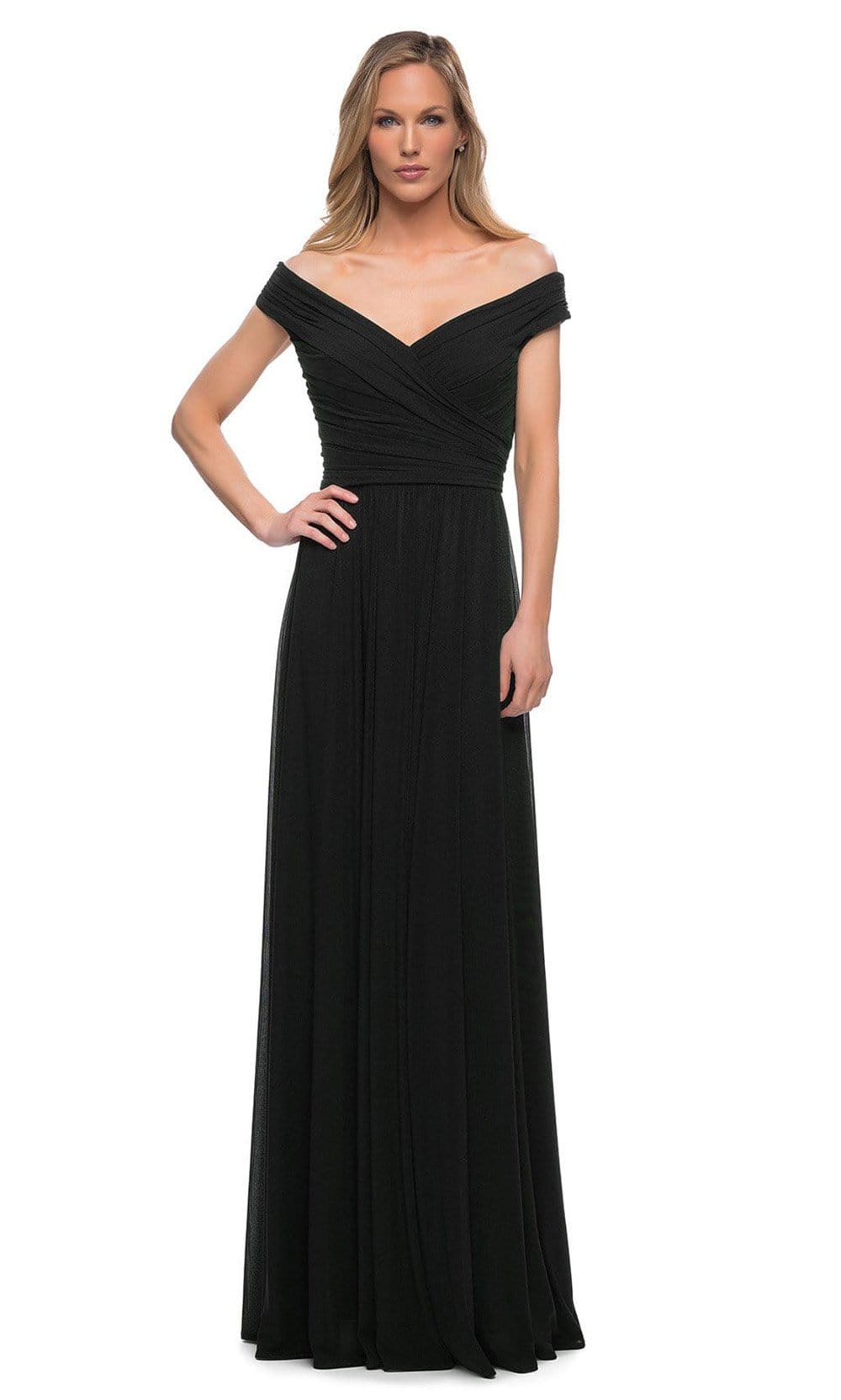 Off Shoulder Ruched Evening Dress 29168SC