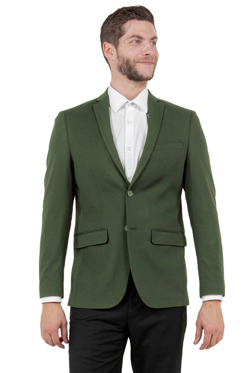Men’s Basic Business Sport Coat Blazer in Hunter Green