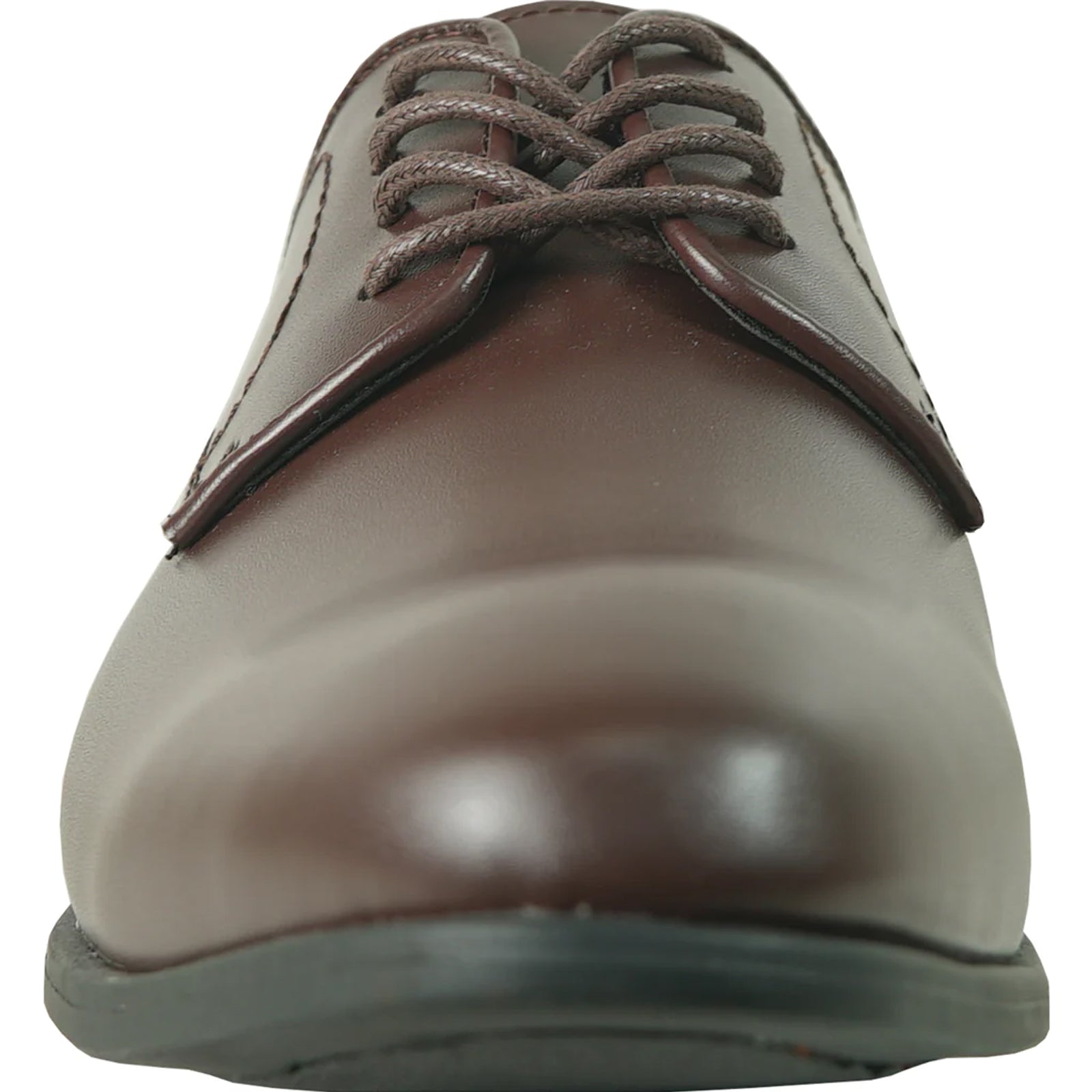 Mens Plain Round Toe Dress Oxford in Dark Brown