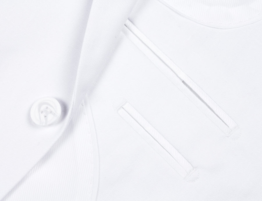 Mens Basic Two Button Classic Fit Suit in White