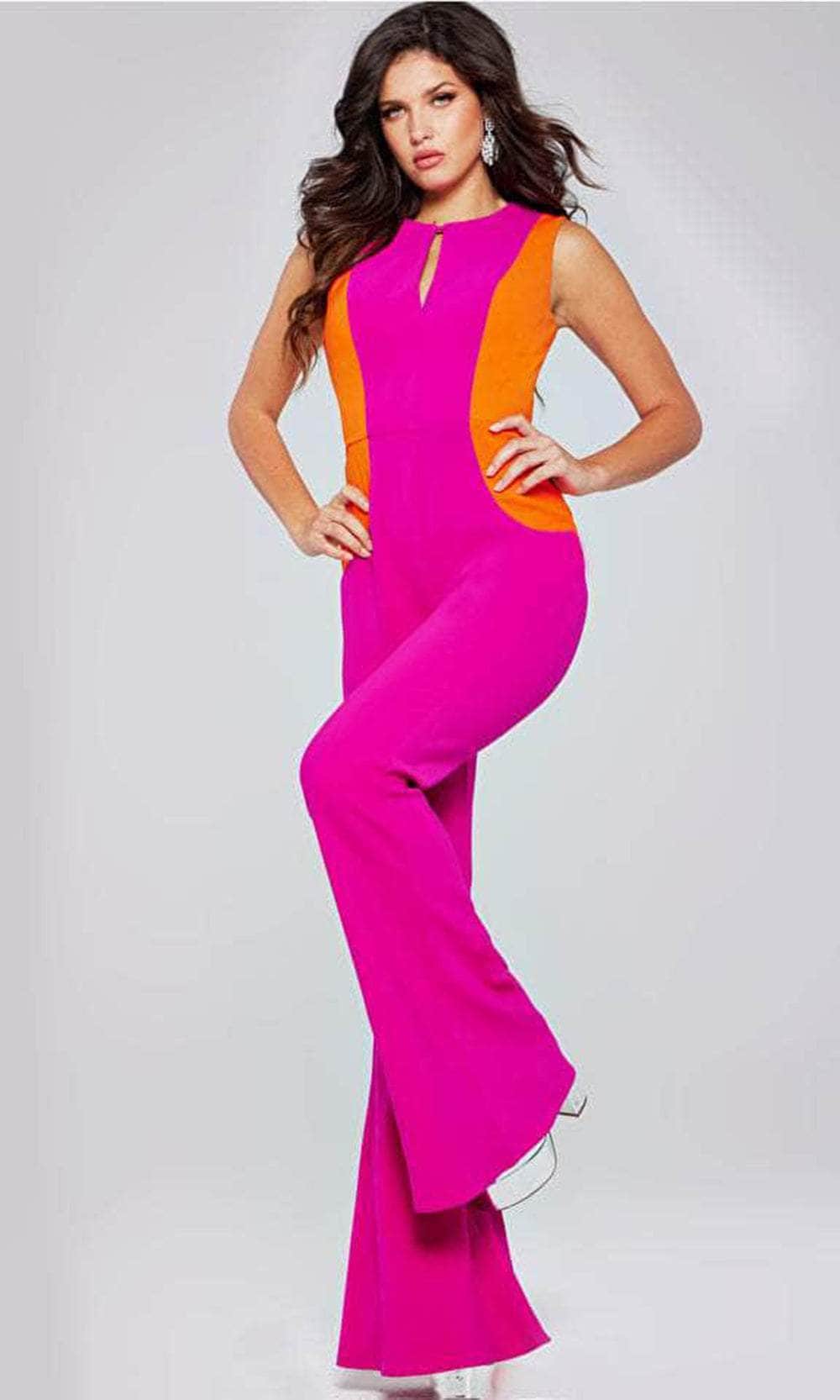 Sleeveless Jewel Neck Jumpsuit