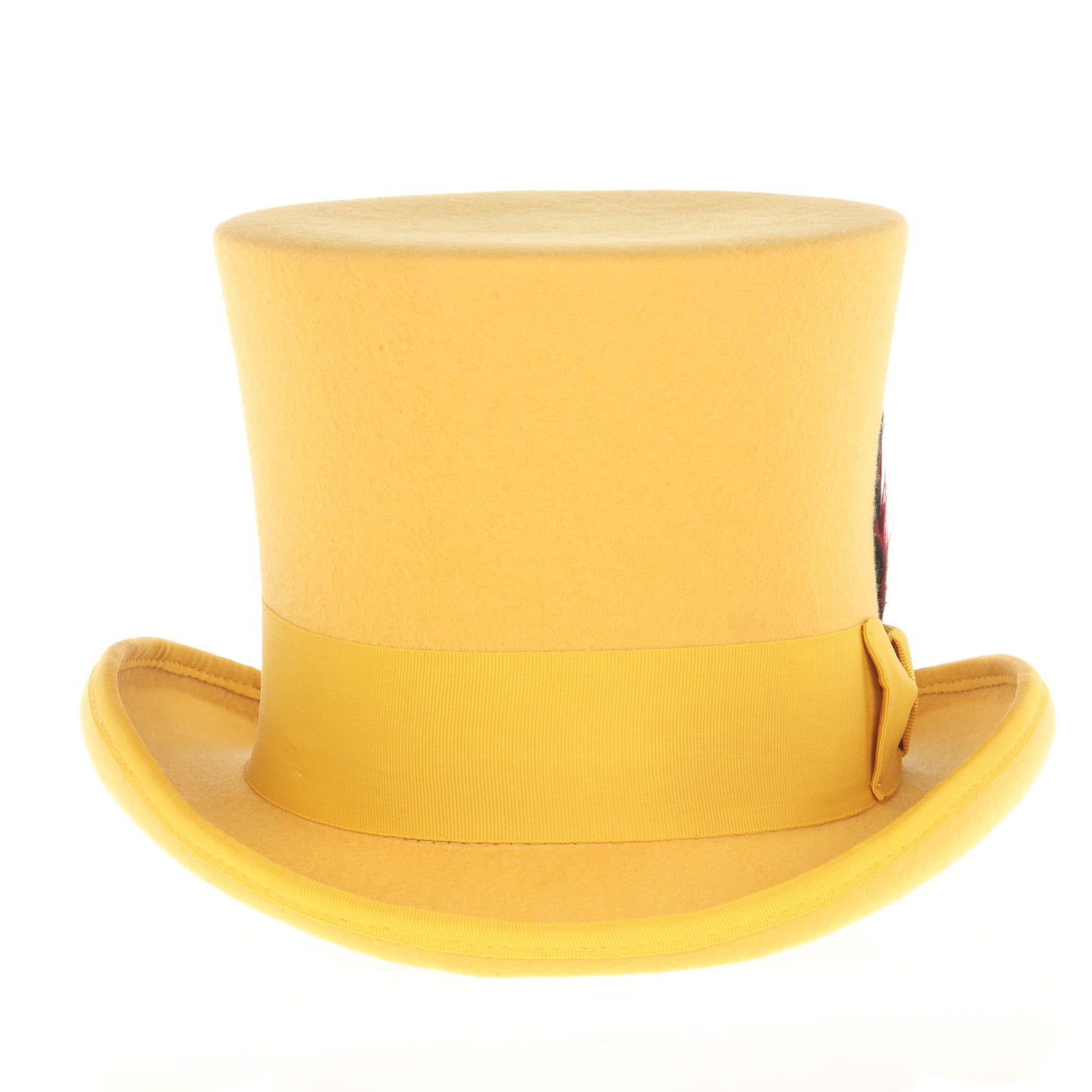 Men’s Tall 100% Wool Dress Top Hat in Mustard Gold