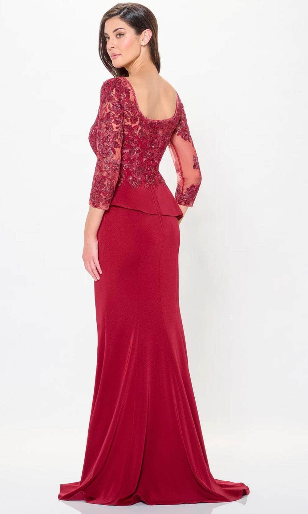 Embroidered Floral Evening Dress