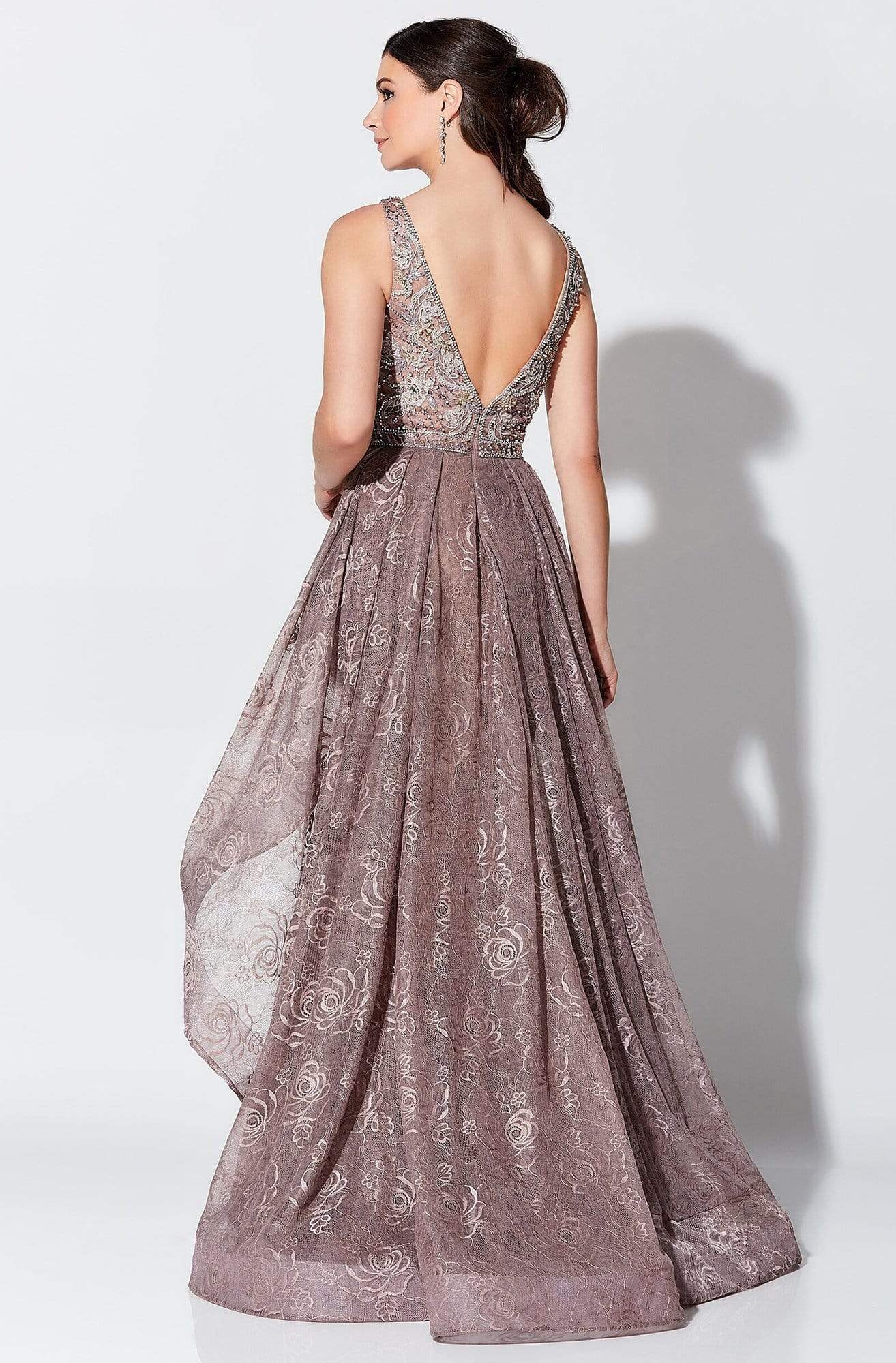 119D56 Embroidered Gown with Train