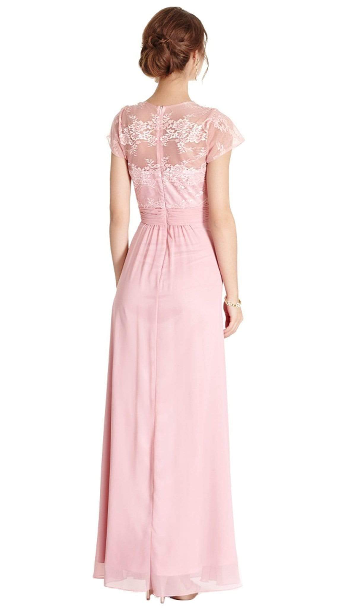 Lace Scalloped V-neck Mother of Bride Dress