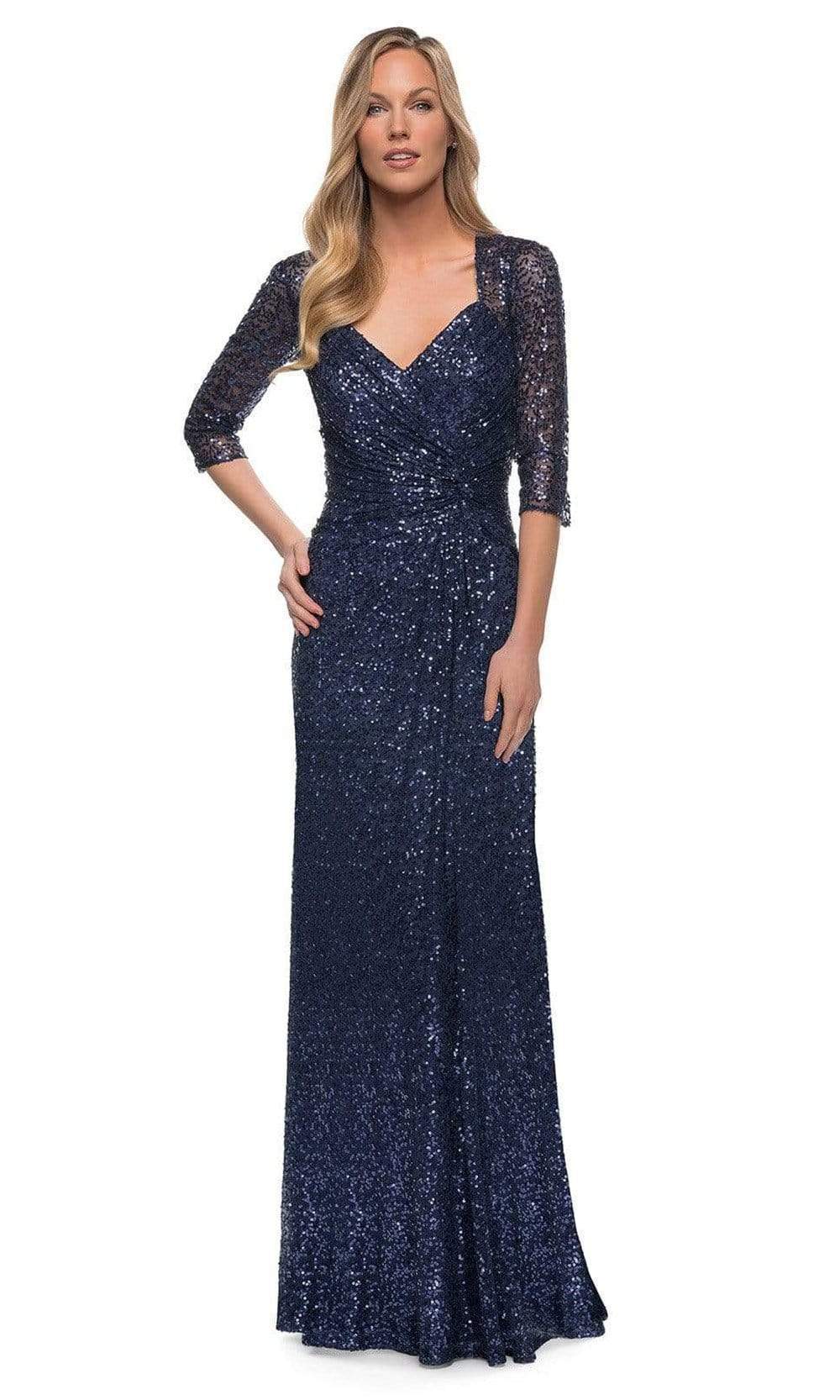 27930 V-Neck Sequin Embellished Dress