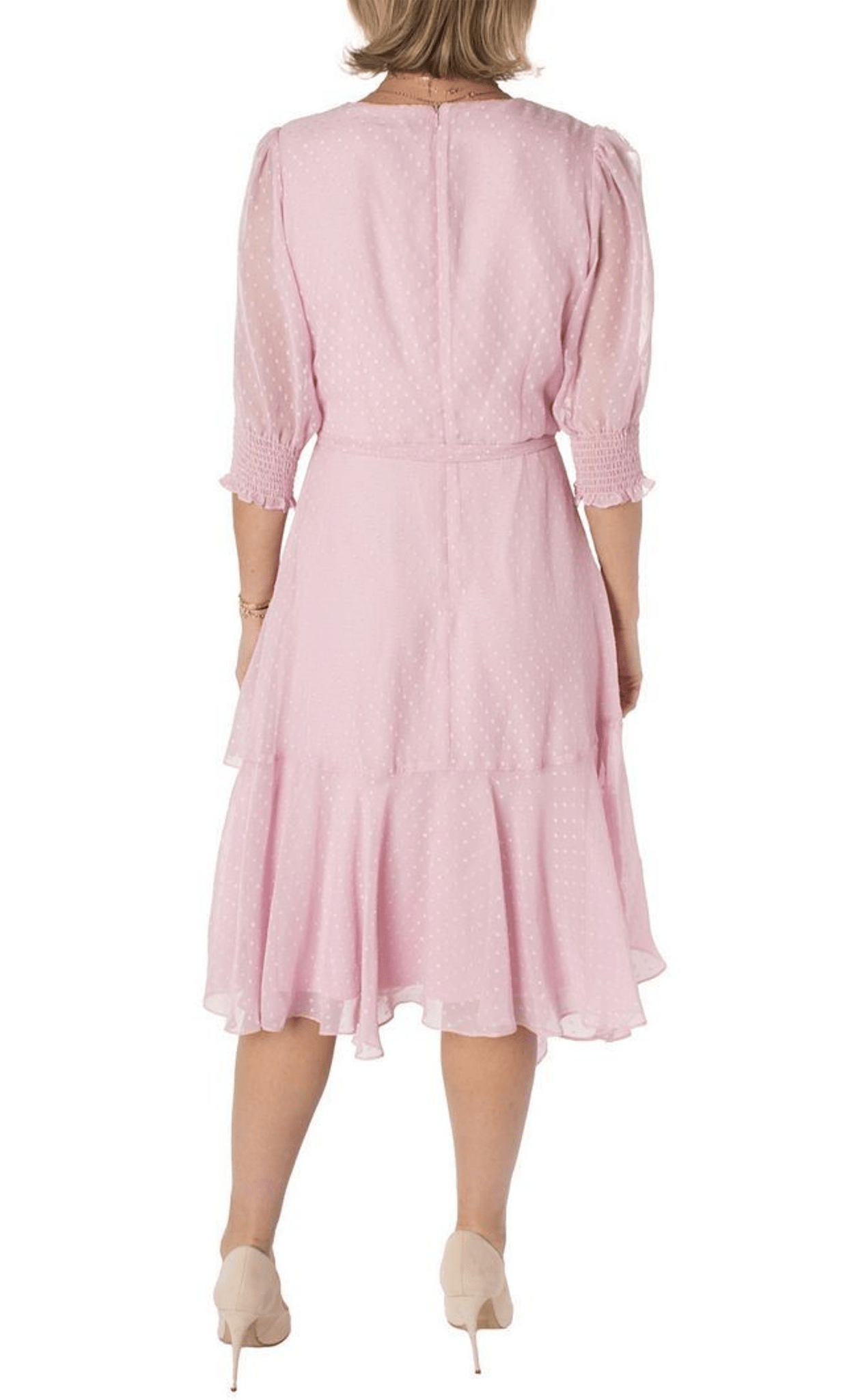 V-Neck Tie Waist Cocktail Dress