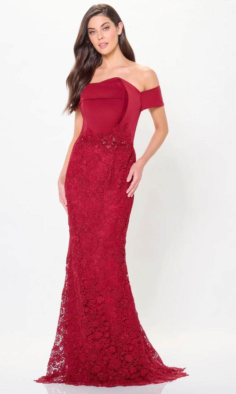 Draped Off Shoulder Evening Dress