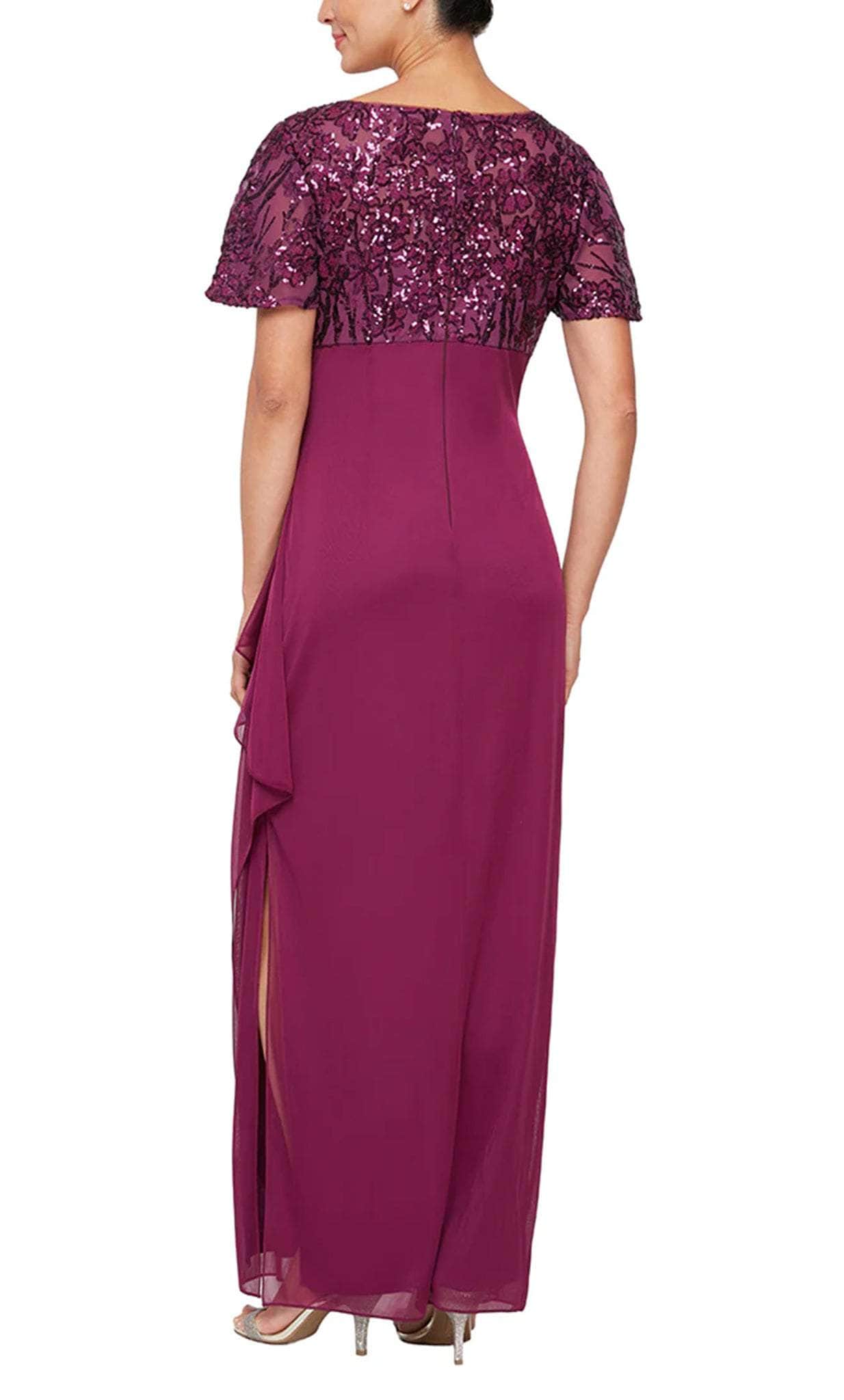 Sequined Column Full Length Formal Gown