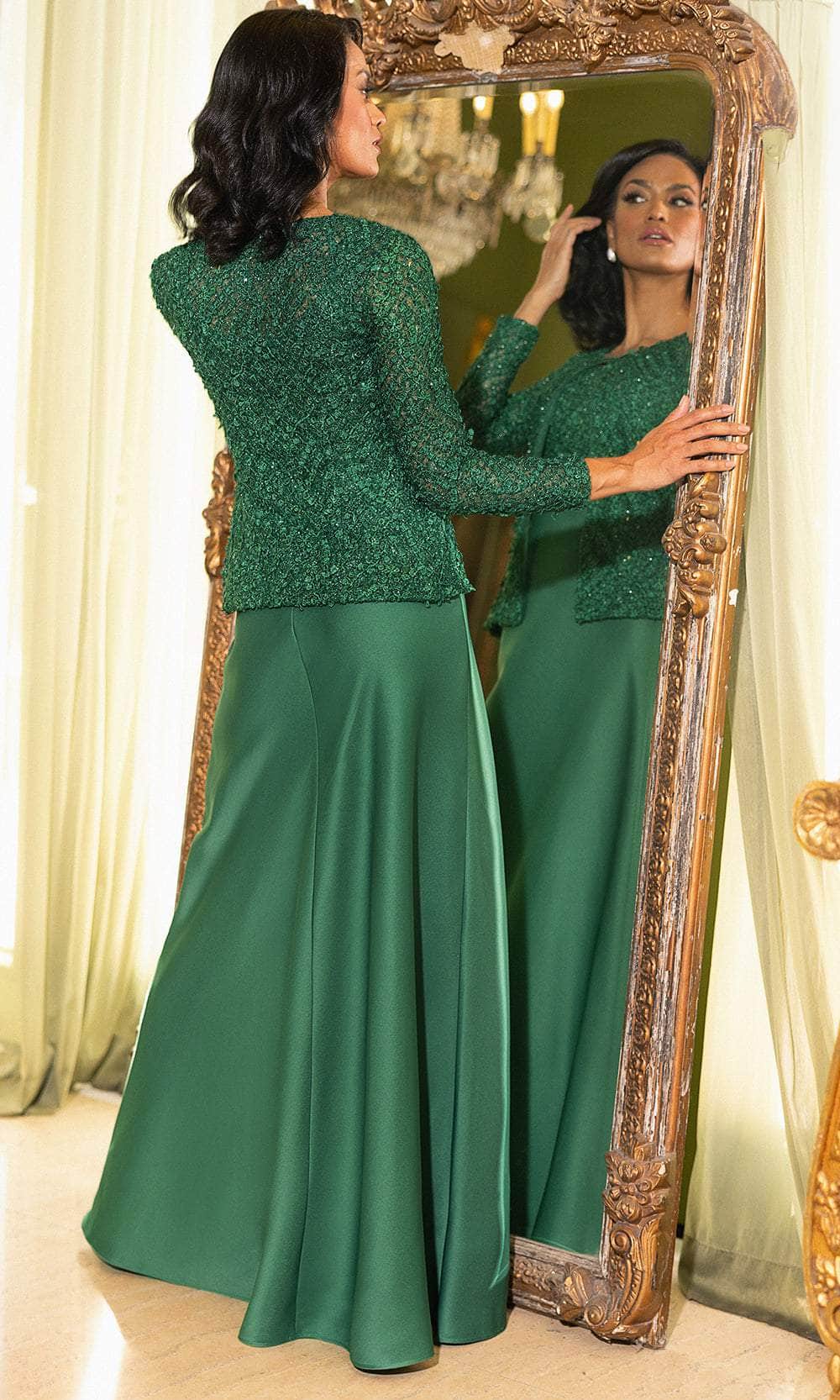 Embroidered Scoop Neck Evening Dress