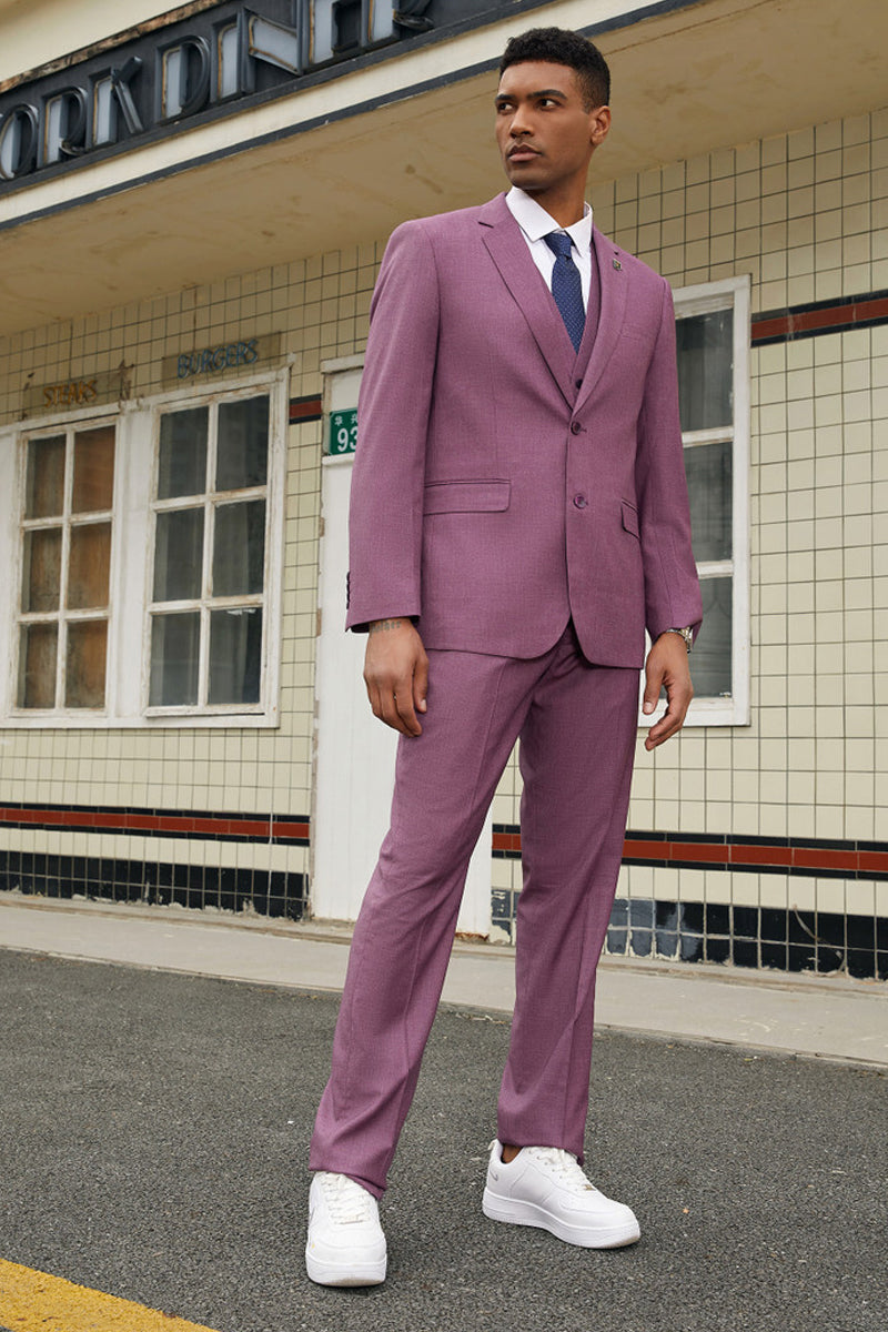Men’s Stacy Adam’s Two Button Fancy Vested Suit in Lilac Lavender