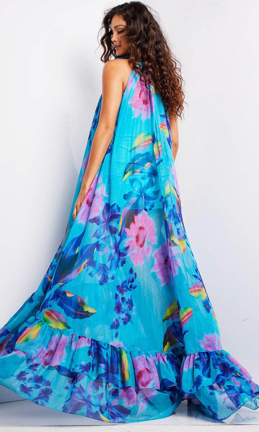 Floral Print Jewel Neck Dress