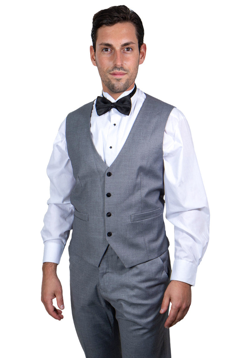 Men’s Stacy Adams Vested One Button Shawl Lapel Tuxedo in Grey