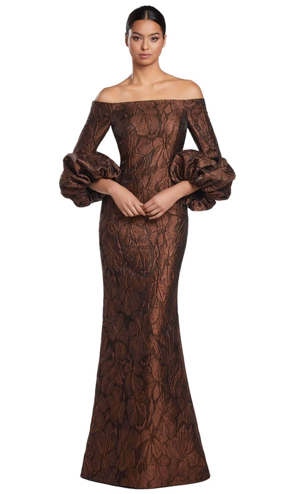 Off-Shoulder Long Sleeve Long Gown