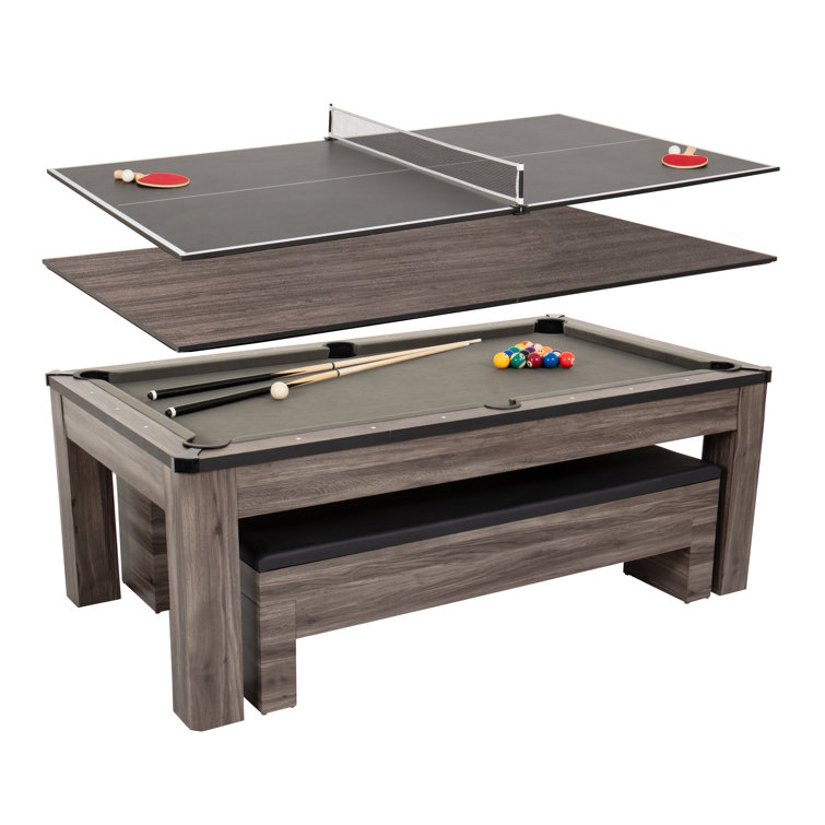 7 3-in-1 Combination Table Includes Billiards, Table Tennis, & Dining Table
