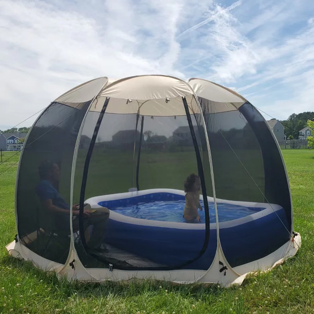 Alvantor Screen House Room Camping 12’x12′ Beige Instant Canopy