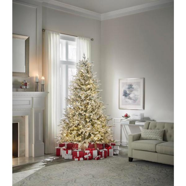7.5 ft Kenwood Frasier Fir Flocked LED Pre-Lit Artificial Christmas Tree with 1000 Warm White Lights