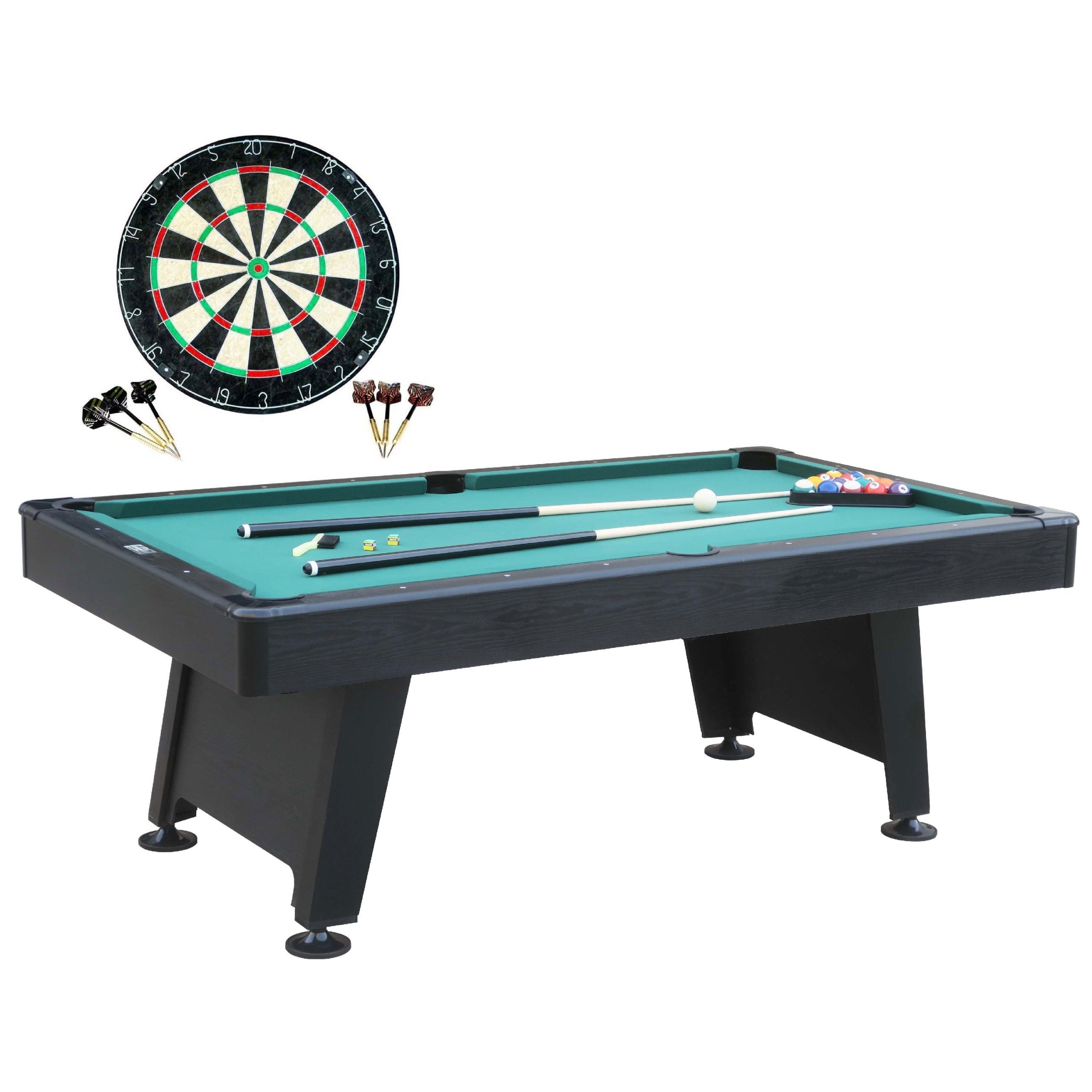 Barrington Billiard 84″ Arcade Pool Table with Bonus Dartboard Set, Green