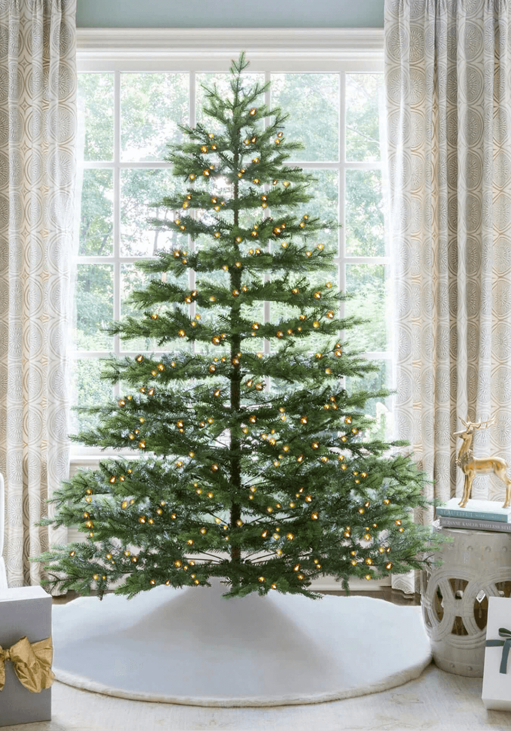 9′ Rushmore Fir Artificial Christmas Tree 1000 Warm White Led Lights