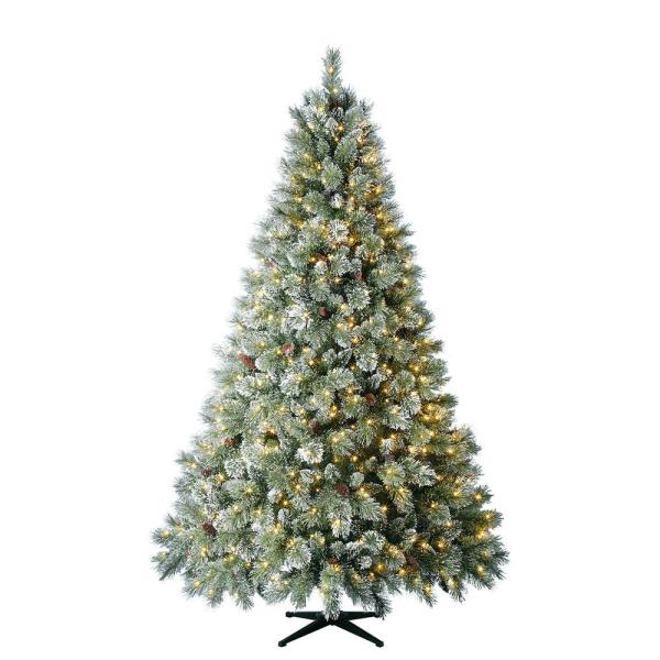 7.5 ft Sparkling Amelia Pine LED Pre-Lit Artificial Christmas Tree with 600 Warm White Micro Fairy Lights
