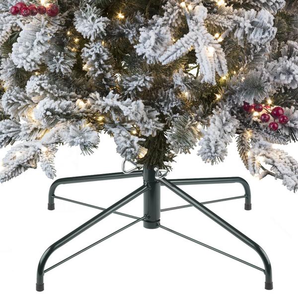 7 ft. Pre-Lit LED Flocked Lexington Slim Fir Christmas Tree with 1400 Warm White Lights