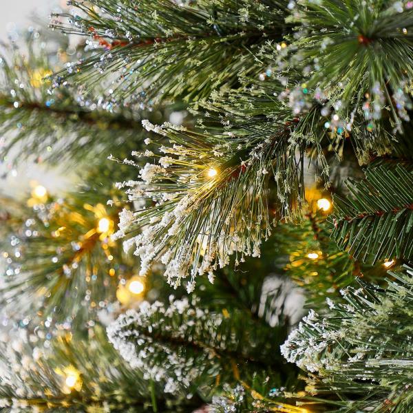 12 ft Sparkling Amelia Pine Pre-Lit Artificial Christmas Tree with 1300 Warm White Micro Fairy Lights