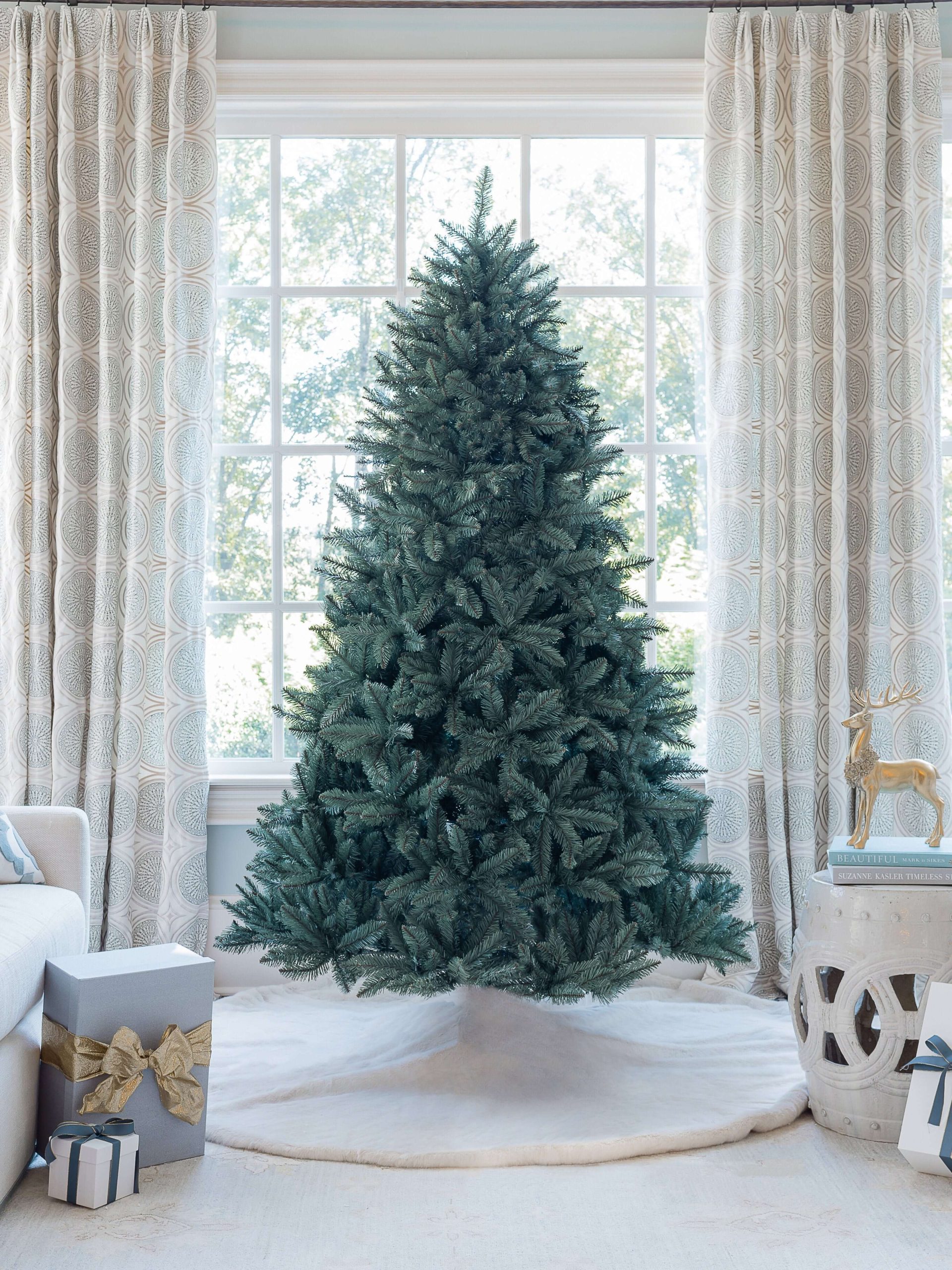 7′ Tribeca Spruce Blue Artificial Christmas Tree with 550 Warm White LED Lights