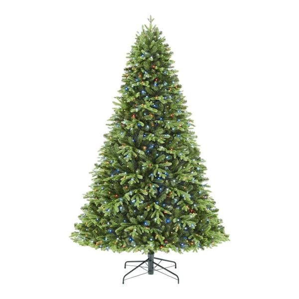 7.5 ft. Swiss Mountain Black Spruce Twinkly Rainbow Artificial Christmas Tree with 750 RGB LED Technology Lights