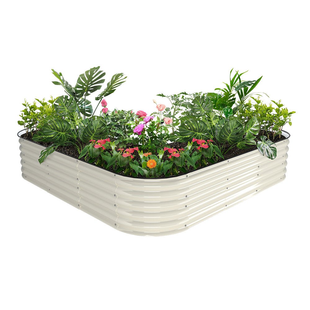 17″ Tall L-Shaped Metal Raised Garden Beds
