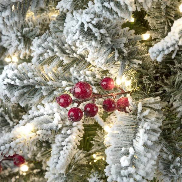 7 ft. Pre-Lit LED Flocked Lexington Slim Fir Christmas Tree with 1400 Warm White Lights