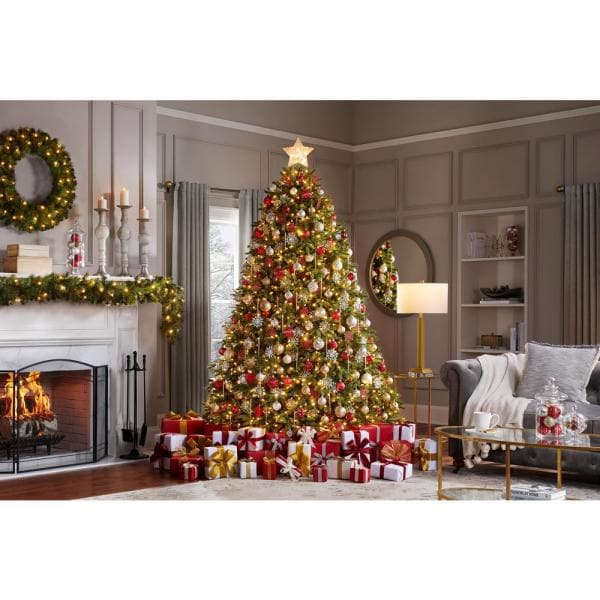 7.5 ft Kingsley Balsam Fir LED Pre- Lit Artificial Christmas Tree with 1,400 SureBright Color Changing Mini Lights