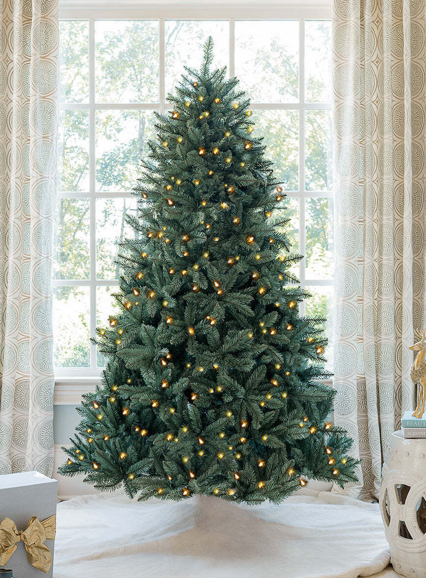 7′ Tribeca Spruce Blue Artificial Christmas Tree with 550 Warm White LED Lights