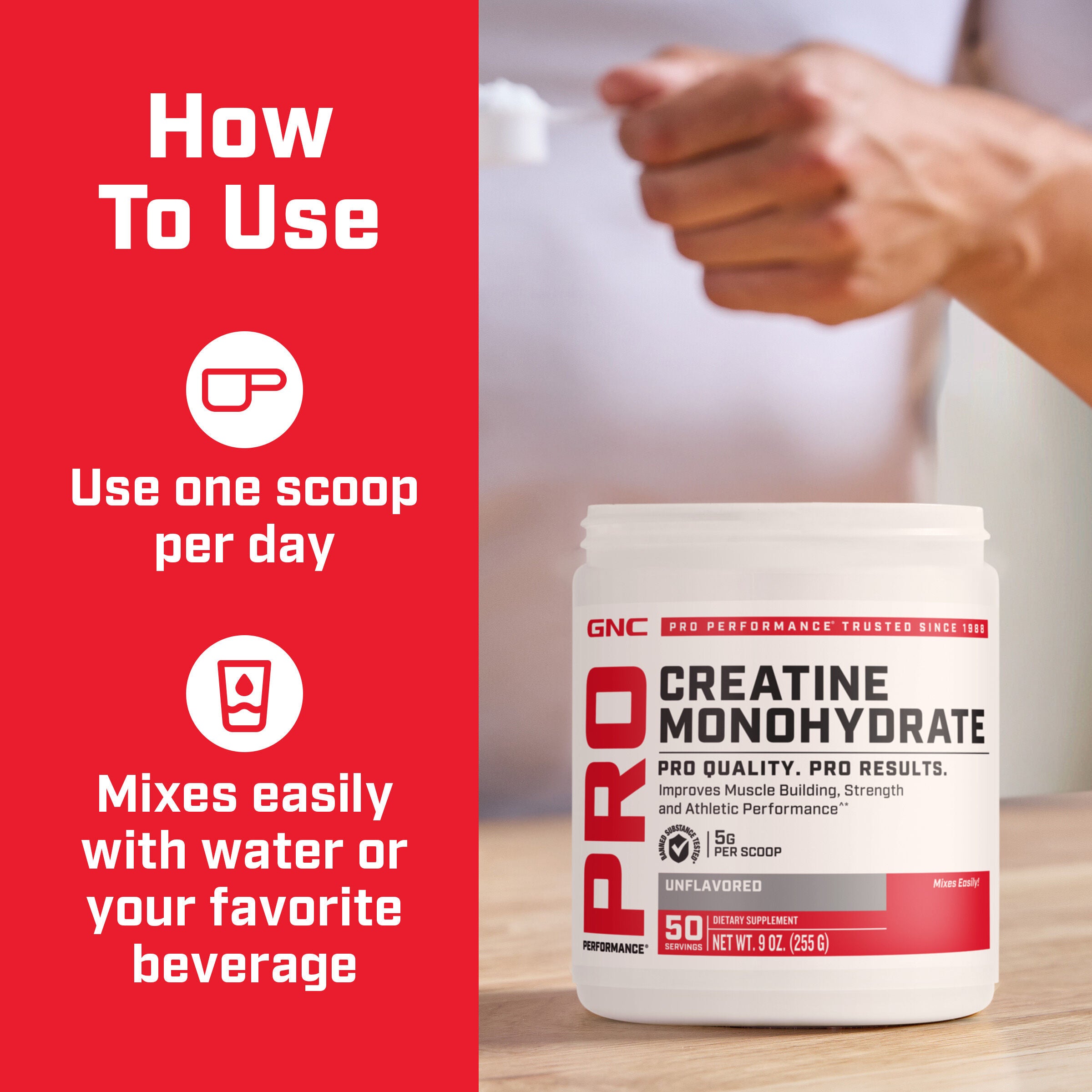GNC Pro Performance® Creatine Monohydrate (50 Servings)