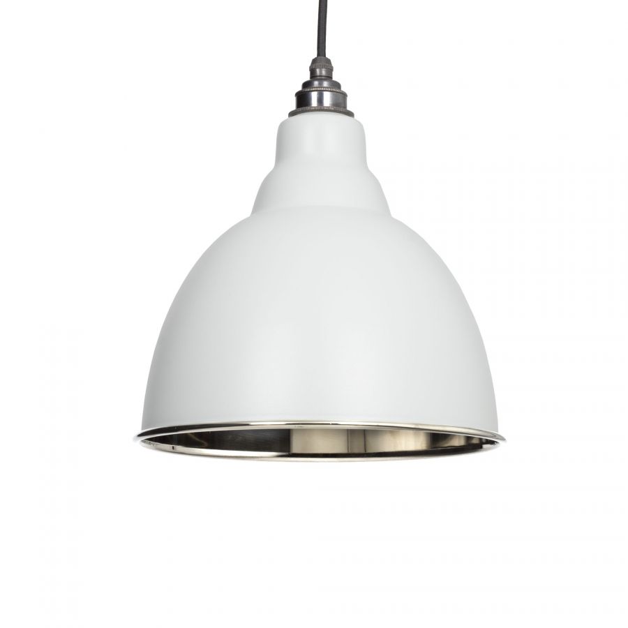 Brindley Light Grey Smooth Nickel Pendant Light – Modern Kitchen Ceiling Light