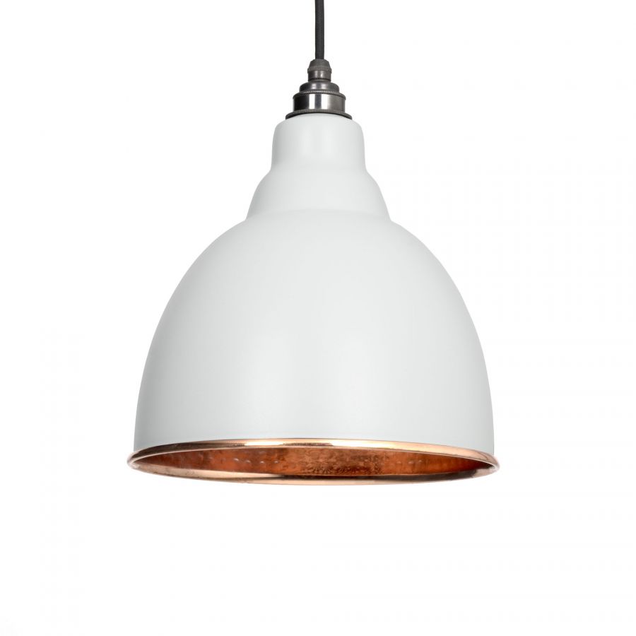 Brindley Light Grey Hammered Copper Pendant Light – From the Anvil Artisan Design