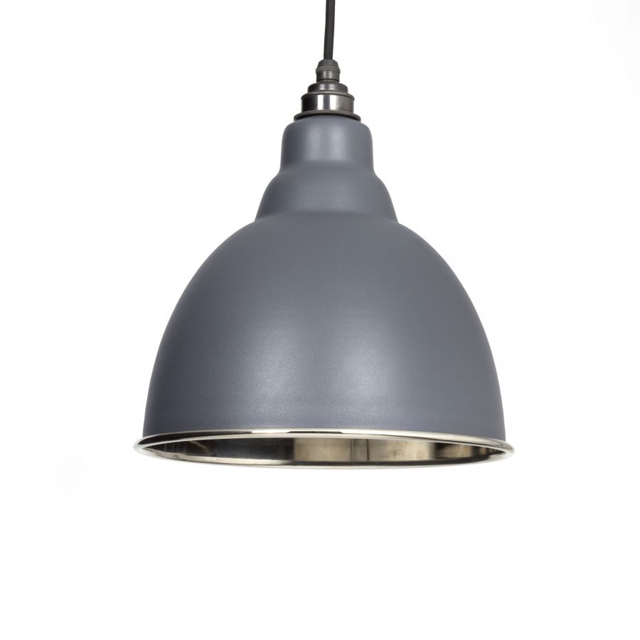 Brindley Dark Grey Smooth Nickel Pendant Light – Sleek Modern Ceiling Fixture