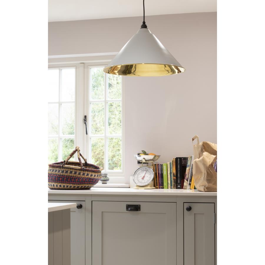 Hockley Light Grey Smooth Brass Pendant Light – Elegant Contemporary Pendant