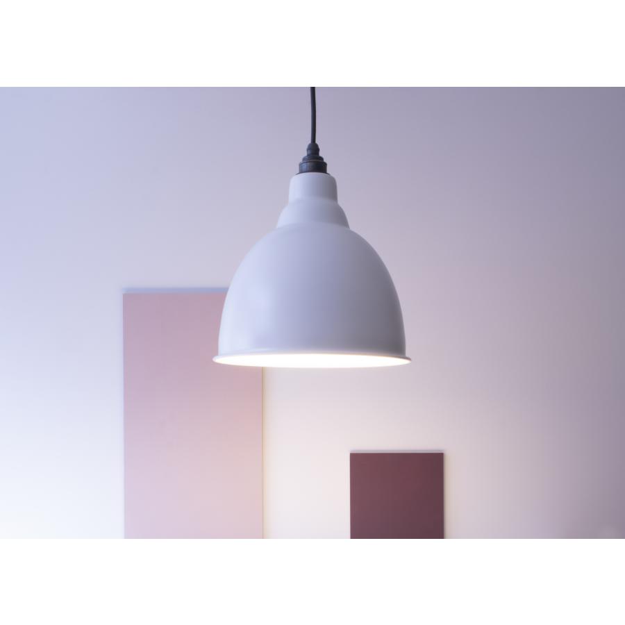 Brindley Light Grey Full Colour Pendant Light – Contemporary Painted Metal Lamp