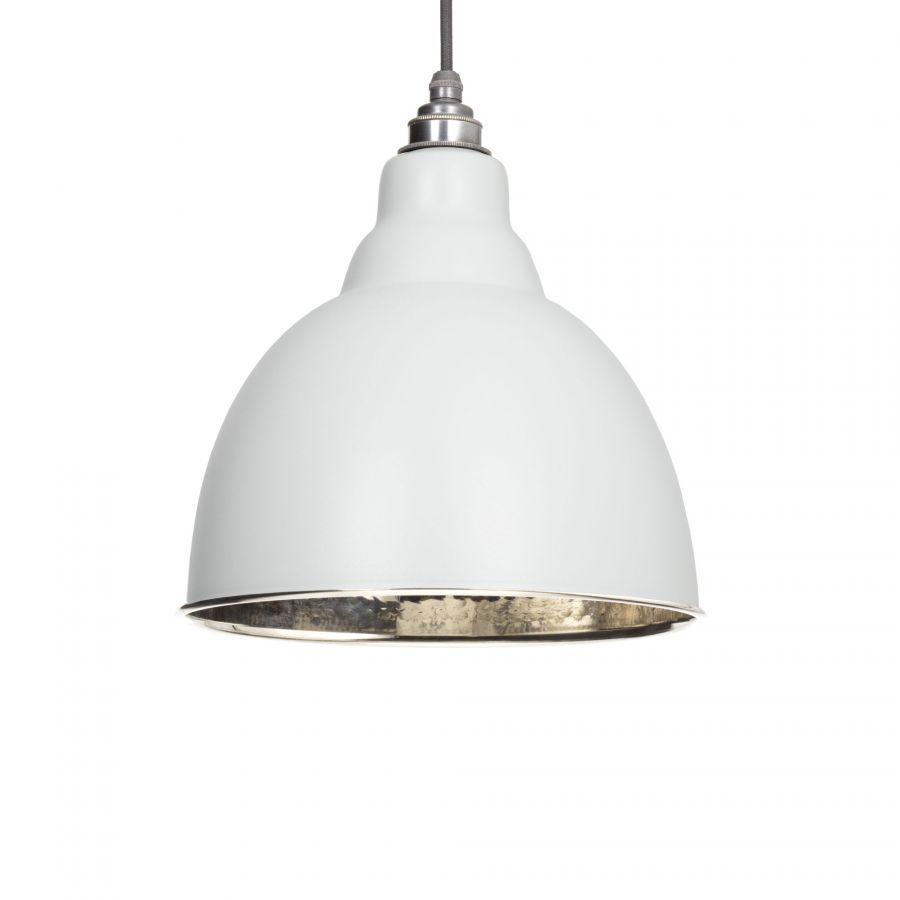 Brindley Light Grey Hammered Nickel Pendant Light – Sleek Industrial Ceiling Lamp