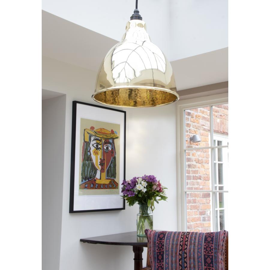 Brindley Hammered Brass Pendant Light – Classic Industrial Hanging Fixture