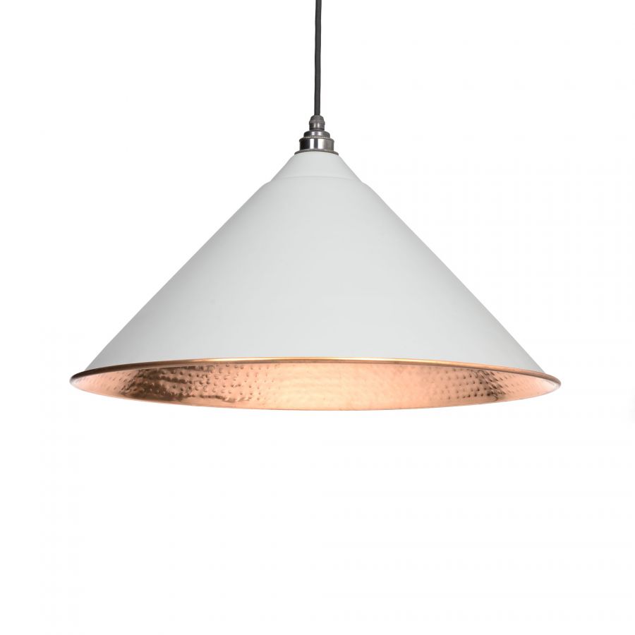 Hockley Light Grey Hammered Copper Pendant Light – Artisan From the Anvil Style