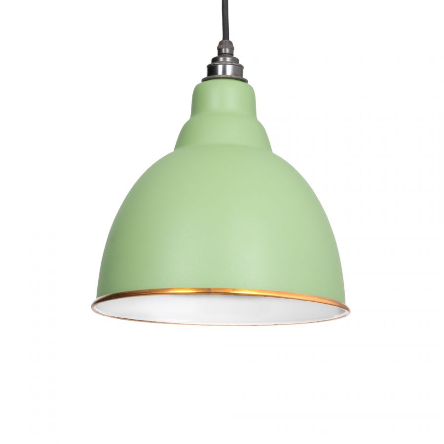 Brindley Sage Green Pendant Light – Classic Painted Metal Ceiling Lamp