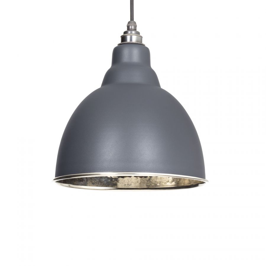 Brindley Dark Grey Hammered Nickel Pendant Light – Artisan Metal Pendant